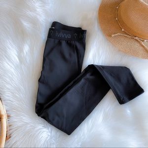 Ivivva By Lululemon Seamless Charcoal Dark Gray Leggings Elastic Waistband 10